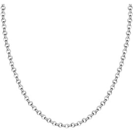 Savlano 925 Sterling Silver Solid Round Rolo Chain Necklace For Women 1.5mm, 2mm - Made in Italy Comes With a Gift Box (18, 2mm)