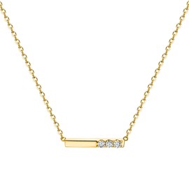 18K White Gold Plated Silver Necklace With 0.15 Carat Total Weight Lab Grown Diamond (D-E Color, Round Brilliant Shape, VS Clarity) Necklace For Women, Gift For Her Jewelry For Women, White Gold