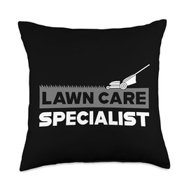 Lawn Care Specialist Funny Gardener Lawn Mower Lovers Outfit Throw Pillow