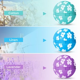 SCENTORINI Shoe Deodorizer Balls 6 Pack, Deodorizing Balls for Sneakers Trainers Cars Lockers Wardrobes, 3 Fragrance - Linen, Lavender, Cotton