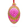 Jewels on Pink Glass Egg Ornament 4 Inches