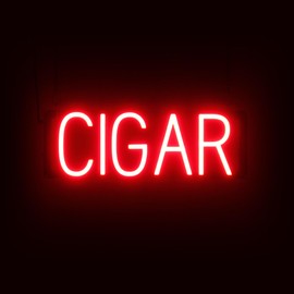 SpellBrite CIGAR Sign | Smoke Shop-Related Sign with Neon Look, Red LED Light Source | 18.6" x 6.3"