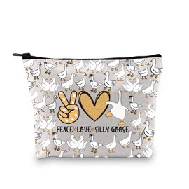 BDPWSS Silly Goose Gift Silly Goose Theme Gift Goose Lover Gift Peace Love Silly Goose Zipper Pouch for Farmer Goose Owner (Peace Goose bagCA)