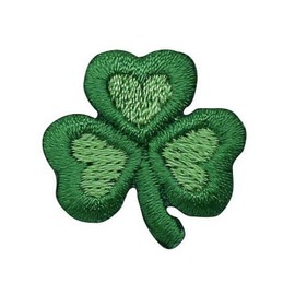 1 Inch - Small Irish Shamrock - Clover Leaf/Trefoil - Embroidered Iron on Patch