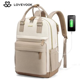 LOVEVOOK Laptop Backpack with USB Port, Backpack Purses for Women, Ideal Travel Backpacks for College, Work, Nursing, Travel, School Backpack, and Personal Item:_Grey_15.6"-11.5"L * 17"H * 7.2"D