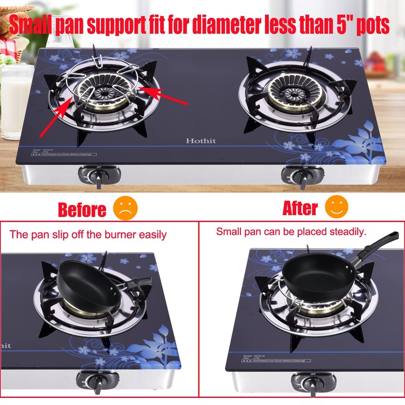 Hothit Gas Cooktop 2 Burner Outdoor Propane Stove, 28600 BTU,