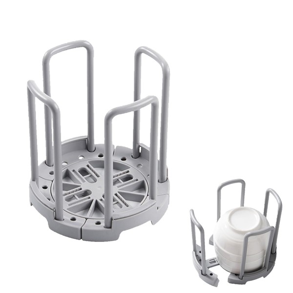 Cyrank Retractable Bowl Rack, Kitchen Storage Bowl Rack Multifunctional Tableware