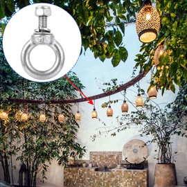M METERXITY Set of 2 Machine Shoulder Lifting Eyelet Bolts - Chandelier Fence Stainless Steel Lifting Screw with Nuts Locking Washers Flat Washers Attaching Wire Rope (M5)
