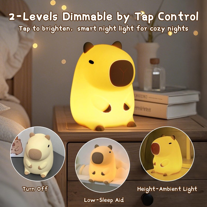 FAMIDUO Duck Lamp, Cute Pea Duck Night Light, 2 Levels