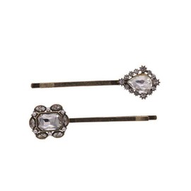 OHPHCALL 2pcs Vintage Hairpins Geometric Gemstones Elegant Hair Accessories for Women and Girls for Travel and Daily Use and Stylish Clips