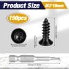 Pack of 150 Torx Wood Screws, Stainless Steel Screws, Black,