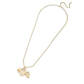 BaubleBar Evil Eye Charm Necklace - Clear/Gold