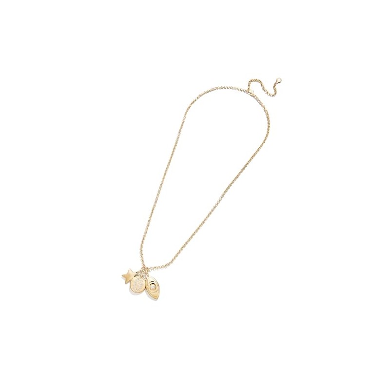 BaubleBar Evil Eye Charm Necklace - Clear/Gold