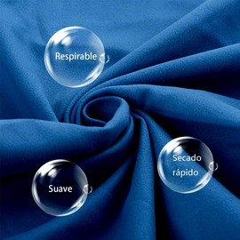 DQST Toalla Microfibra Secado Rápido 2 Pack, Toalla de Viaje Ligera y Portatil, Toalla Deportiva para Playa, Natación, Yoga, Gimnasio, Camping, Senderismo, ect (Azul, 2PACK)