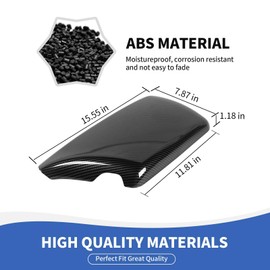 RAZPOY Center Console Cover Armrest Pad Compatible with Dodge Challenger 2015-2024 Interior Accessories Carbon Fiber