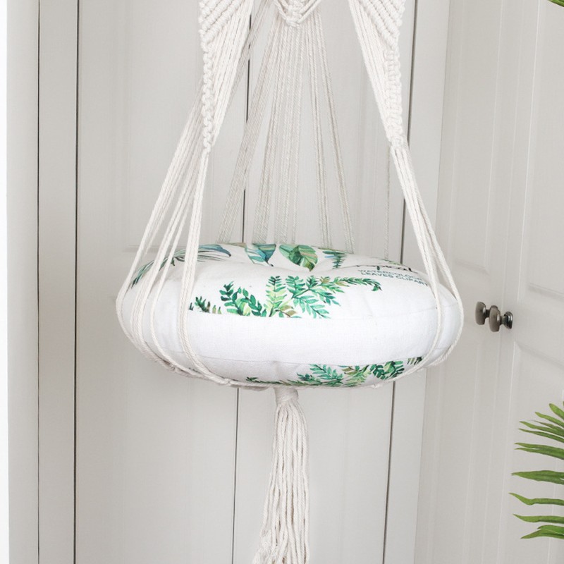 Hanging Swing Hammock HandKnitted Cotton Rope Tapestry Decorations for Cat
