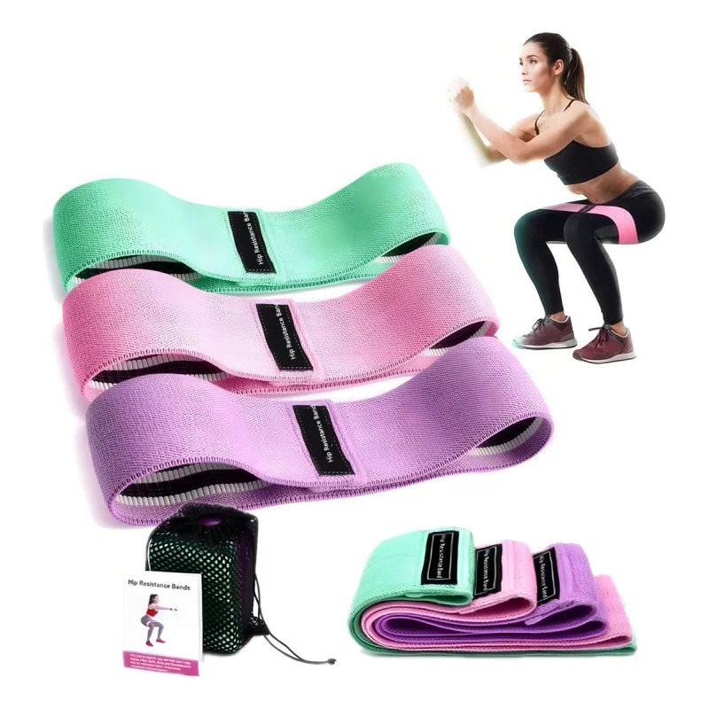 Bandas Elásticas Set De 3 Bandas De Resistencia Para Fitness