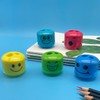 24 Pcs Smile Pencil Sharpeners, Handheld Manual Dual Holes Pencil