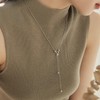 ALRNBY Gold Lariat Y Necklace for Women Pearl Silver Y