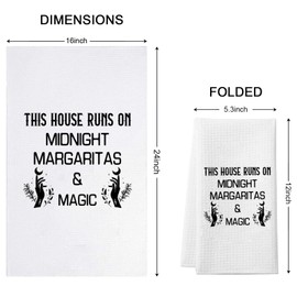 WCGXKO Novle Gift Salt Lavender Rosemary Gift Flower Herb Chart Botanical Wild Flower Gift Midnight Margaritas Kitchen Towel Dish Towel (This House Runs Towel)