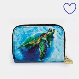 Monarque Sea Turtle RFID Zippered Wallet NEW