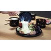 Cookut Lumi raclette Set of 4-Heated by Candle, Ceramic, Black,
