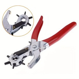 AMERIGEEKS 1PCS Leather Hole Punch Belt Tool 6 Sizes Puncher Revolving Pliers
