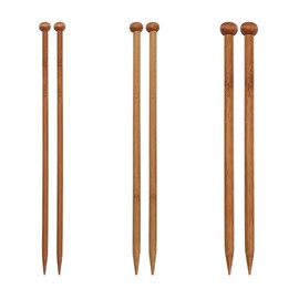 6-Piece Bamboo Knitting Needle Kit, Arthritis-Friendly Ergonomic Handles ，Variety Sizes for Beginners & Pros (6mm, 8mm, 10mm)