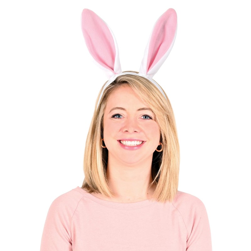 Soft-Touch Bunny Ears (white & pink) Party Accessory (1 count)