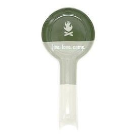 Pavilion Gift Company - Live. Love. Camp. - 9.25" Stoneware Ceramic Spoon Rest Woodsy Outdoorsy Adventure Cabin Camping Camper Camp RV Tent