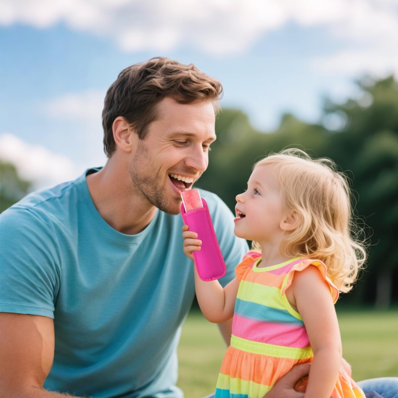 FEBSNOW 100 Disposable Ice Popsicle Bags with 2 Popsicle Sleeves,