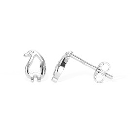 Heather Needham Silver Penguin Earrings for Women - Sterling Silver Earrings - 8mm - Gift Boxed 129
