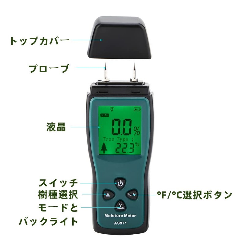 Digital Wood Moisture Meter Humidity Detector Water Content Detector Digital