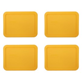 Pyrex 7210-PC 3-Cup Lemon Drop Yellow Food Storage Replacement Lid (4-Pack)