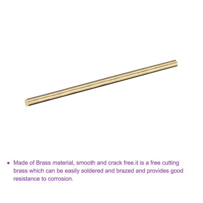 DMiotech 1 Pack 6 mm x 250 mm Brass Solid