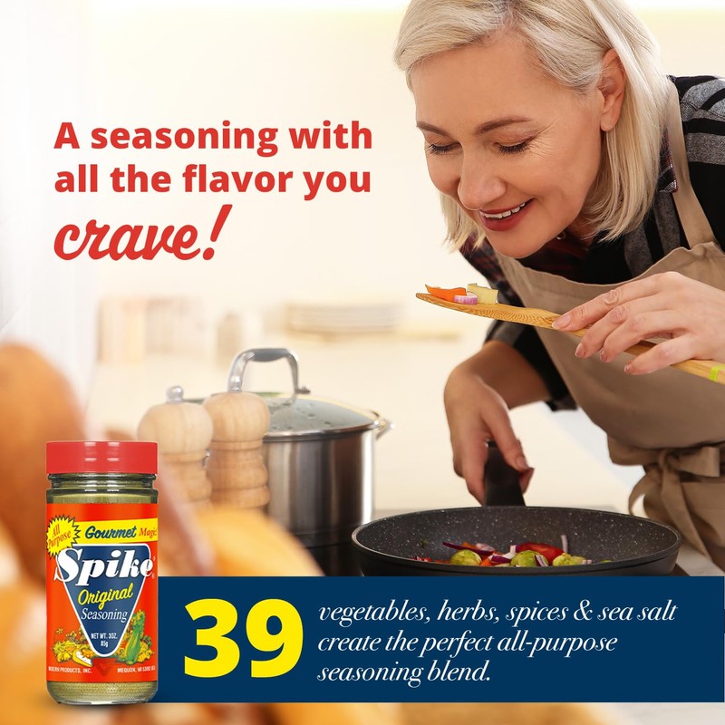 Spike Seasoning, Original Gourmet Magic All-Purpose MSG-Free Seasoning Salt Blend,