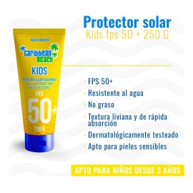 Protector Solar Caribbean Beach Kids Fps Uva Uvb 250g