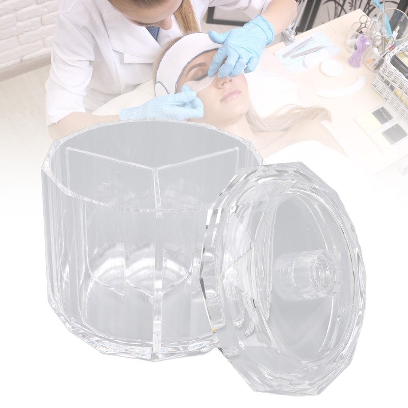 Cotton Swab Holder with Lid Clear Dust Proof Waterproof 3