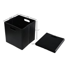 Uumitty Plastic Storage Cube with Handles, Foldable Baskets Cubes Storage Bins, 4 Packs, Black