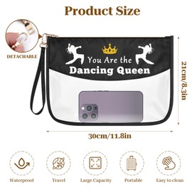 Dancing Gifts for Women Dancer Makeup Bag Dance Teacher Appreciation Gifts Clear Zipper Cosmetic Bag Birthday Graduation Gifts for Dancer Dance Lover Dance Team Mom PVC Oxford Travel Toiletry Pouch