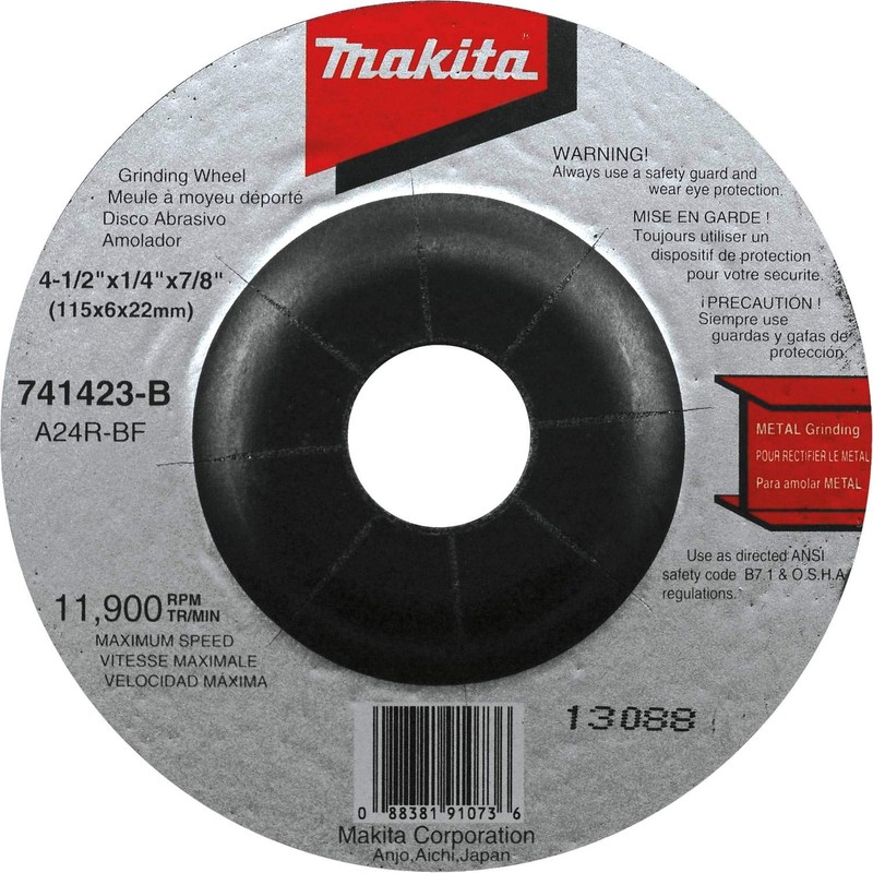 Makita 741423-B-25 4-1/2-Inch Grinding Wheel, 25-Pack
