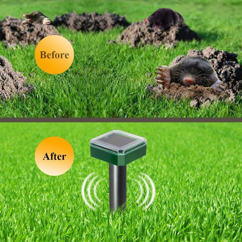 Ultrasonic Solar Mole Snake Mouse Pest Rodent Repeller Outdoor Garden