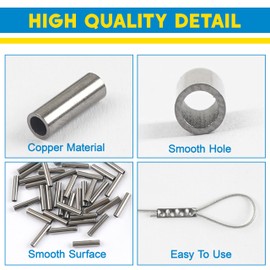 SILANON Fishing Crimp Sleeves, 100pcs Single Barrel Crimp Sleeves Brass Copper Crimping Sleeves Tubes Fishing Line Crimps Tube Connector Wire Leader Rigging Tackle