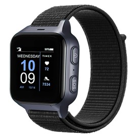 BESINPO Strap for TCL Safety Watch MT43AX / TCL Movetime MT43AX / Anio Care+ Seniors Watch Velcro Adjustable Braided Replacement Straps Men Women Black