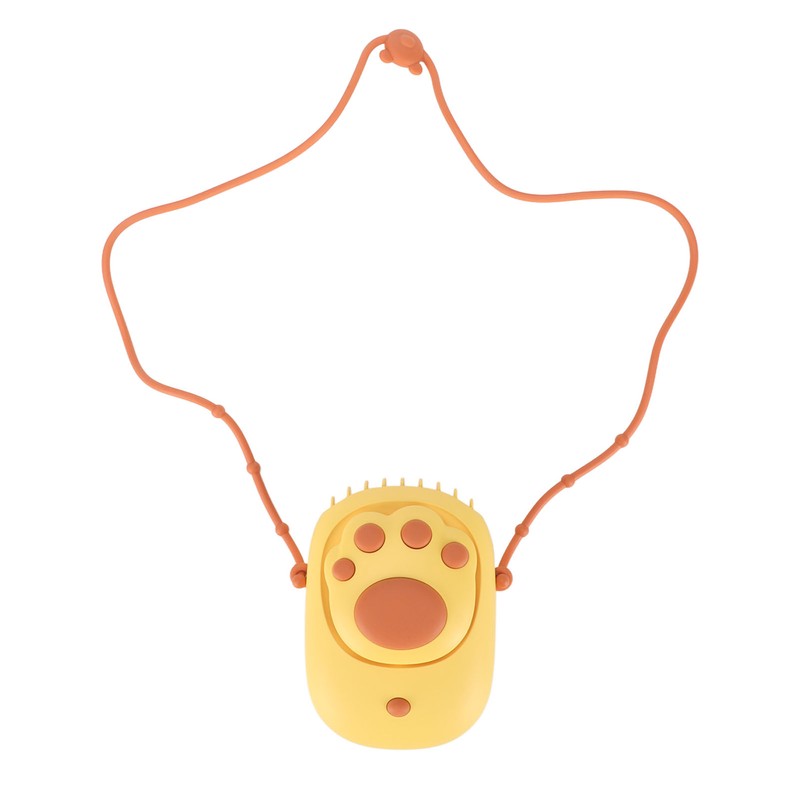 Mini Hanging Neck Fan Cat Paw Shape USB Rechargeable Quiet