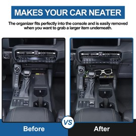 Heutamo Center Console Storage Box Compatible with Toyota Land Cruiser 250 Prado J250 LC250 2024 2025 Gear Shift Upper Organizer Tray Secondary Storage Accessories(Left Hand Drive)