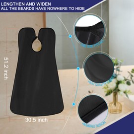 LUPYJI LUPYJI Beard Bib Apron, Adjustable Hair Catcher for Shaving Non-Stick Shave Cape Grooming Accessories, Christmas Gift for Dad (Black)