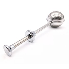 BITEYI Tea Infuser Long-Handled Stainless Steel Ball Shape Push Style Tea Strainer Tea Filter for Loose Leaf Teas (Set of 2)