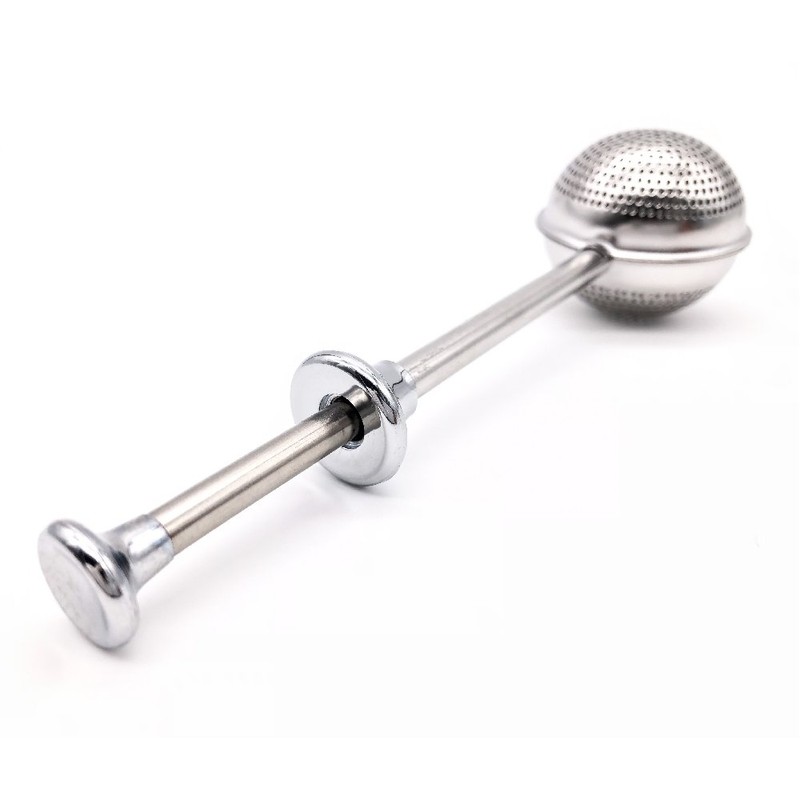 BITEYI Tea Infuser Long-Handled Stainless Steel Ball Shape Push Style