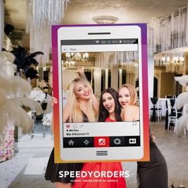 Social Media Photo Booth Prop - Custom Life-Sized Cell Phone Photo Booth Frame - Customized Social Media - Giant Selfie Frame - Perfect For Turning Up The Fun at Any Party